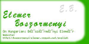 elemer boszormenyi business card